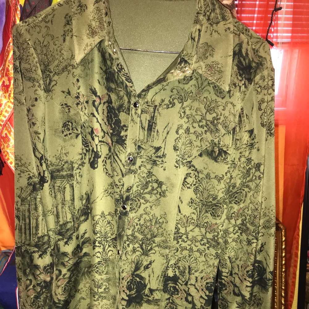 Fitted sued button up